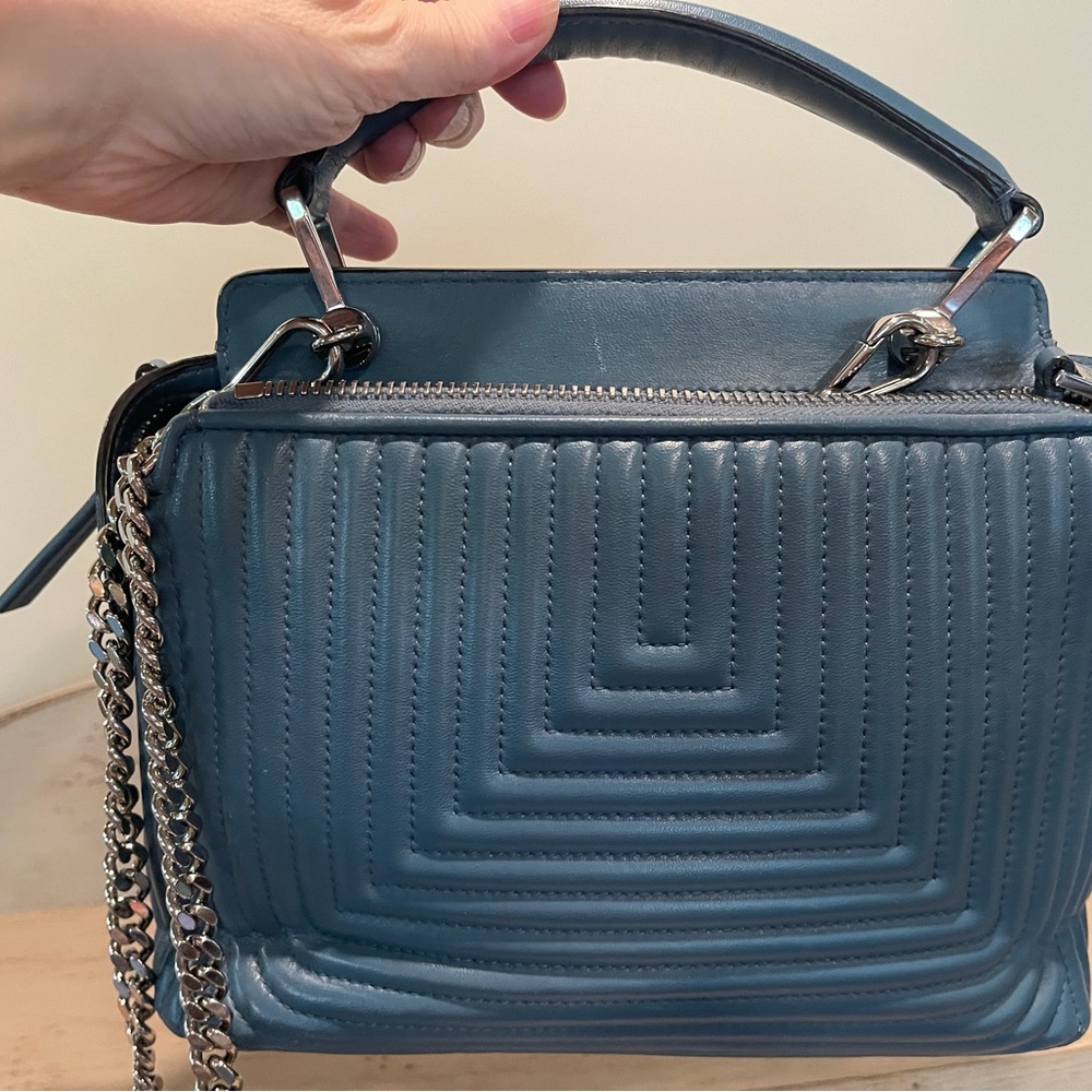 Fendi Dotcom Lambskin medium blue - Picture 7 of 11